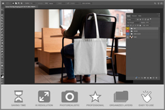 Canvas Tote Bag Hanging Product Image 2
