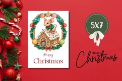 Christmas Gingerbread House Greeting Card Template Product Image 3