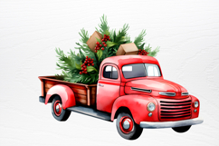 Christmas Cars Watercolor clipart PNG Product Image 3