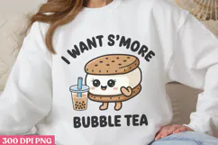 I Want S'more Bubble Tea PNG, Boba Sublimation PNG Product Image 3
