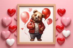 Valentines Day Bear Sublimation Clipart, Valentines Day PNG Product Image 3