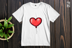 Red Heart Balloon Illustration Clipart Sublimation PNG Product Image 3