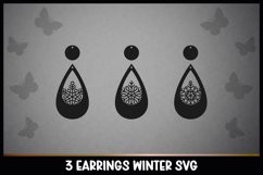 Templates earrings SVG I Laser Cut Files I Snowflakes Product Image 1