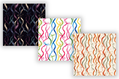 Wavy Hand Drawn Ribbon Digital Paper, Seamless Watercolor Product Image 3
