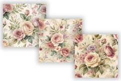 Shabby Chic Roses Seamless Pattern Bundle, Vintage Rose Product Image 3