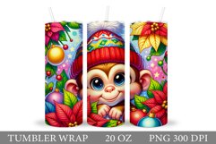 Christmas Monkey Tumbler. Christmas Tumbler Sublimation Product Image 1