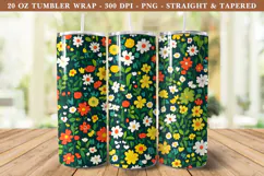 Flower Meadow Tumbler Wrap | 20 oz tumbler wrap Product Image 1