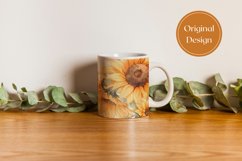 Watercolor Sunflowers Mug Design, Fall Sublimation Design Product Image 3