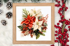 Christmas Flowers Watercolor Clipart, Christmas PNG Product Image 3