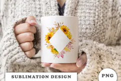 Watercolor Autumn Floral Frame png Product Image 3