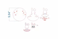 Bunny girl Baby Name Sign SVG Laser cut file for Glowforge Product Image 4