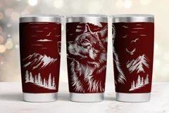 20oz Tumbler laser svg Wolf wrap | Engraved tumbler svg Product Image 2