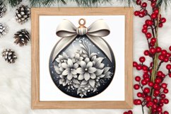 Cute Silver Christmas Watercolor Clipart, Christmas SVG Product Image 3