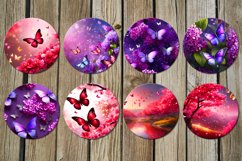 Lilac bush &amp; sakura | Car coaster &amp; key chain sublimation Product Image 3