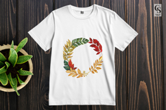 Autumn Leaf Wreath And Floral Frame Clipart Sublimation PNG Product Image 2