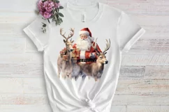 Watercolor Santa Claus Sublimation Clipart, Santa PNG Product Image 3