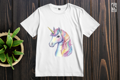 Watercolor Rainbow Unicorn Art Clipart Sublimation PNG Product Image 3