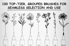 100 Fine Line Brushes for Procreate Product Image 3