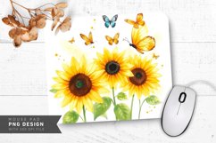 Soft Sunflower Charm Mouse Pad PNG Design Product Image 1