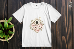Heart Floral Birdhouse Clipart Sublimation PNG Product Image 3