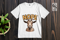 Funny Nope Goat Clipart Sublimation PNG Product Image 3