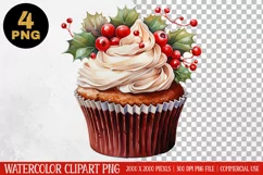 Christmas Cupcake Clipart PNG | Graphics| Christmas Ornament Product Image 3