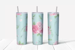 Delicate flowers peonies and roses Skinny tumbler wrap Product Image 4