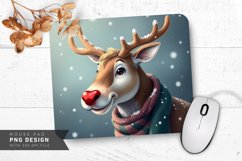 Reindeer with Scarf in Snowfall Mouse Pad PNG Design Product Image 1