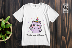 Funny Birthday Cat Clipart Sublimation PNG Product Image 3
