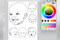 130 Procreate Toddler Boy Head Stamp Brushes Product Image 6