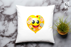 Cute Smiley Flower Balloon Clipart Sublimation PNG Product Image 2