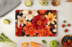 Fall Blooming Flowers Cutting Boards sublimation Design Product Image 3