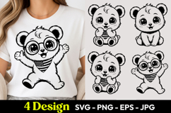 Kawaii Panda Cartoon SVG PNG Product Image 1