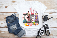 Bunny Teacher Day pencils Easter Day PNG Sublimation | Happy Product Image 3