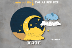 Elephant Baby Name Sign SVG laser cut file for Glowforge Product Image 3