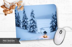 Frozen Lake and Snowy Trees Mouse Pad PNG Product Image 1