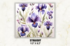 Iris Floral Tumbler Wrap | Floral Tumbler Sublimation Product Image 3