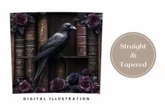 Black Raven Tumbler Wrap Design, Gothic Tumbler Sublimation Product Image 3