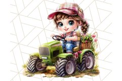 Kids Farm Clipart Bundle, Cute Farmer and Farm Animal PNG Product Image 7