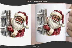 Christmas peeking character png design for T-shirts Product Image 3