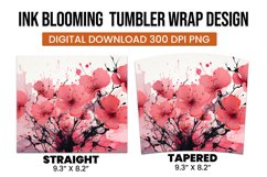 Watercolor Blooming flower tumbler warp sublimation Product Image 3