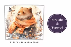 Winter Tumbler Wrap, Christmas Bear Tumbler Sublimation Product Image 3