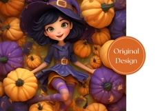 3D Halloween Witch Tumbler, Pumpkins Halloween Printable Product Image 3