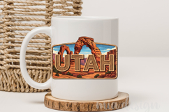 Utah State PNG, Vintage Delicate Arch Desert Sublimation Product Image 4