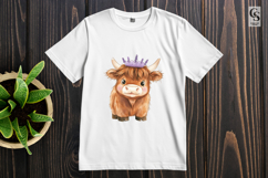 Highland Cow With Lavender Crown Clipart Sublimation PNG Product Image 3