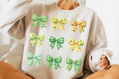St. Patrick's Day Coquette Bow PNG, Shamrock Lucky Bow PNG Product Image 3