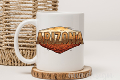 Arizona State PNG, Vintage Desert Sunset Sublimation Design Product Image 3