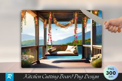 Porch Swing with Rustic Charm Cutting Board PNG Design Product Image 1
