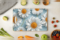 3D Daisy Flowers Cutting Boards sublimation Design Product Image 3