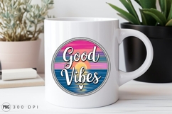 Good Vibes Beach Sunset Summer Graphic Sublimation Png